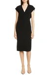 VINCE V-NECK PENCIL DRESS,V617651080