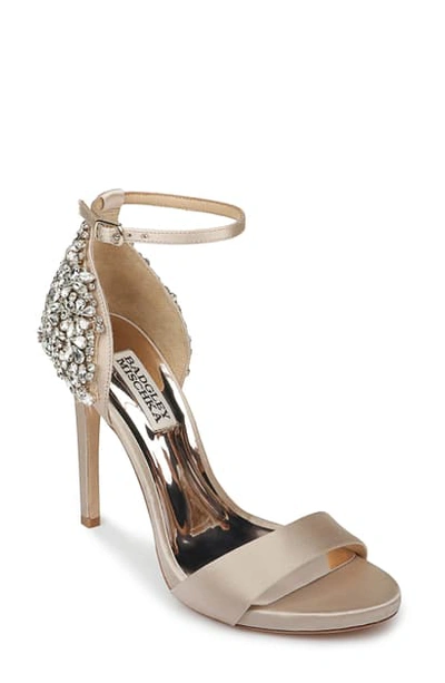 Badgley Mischka Eleanor Sandal In Latte Satin