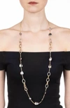 ALEXIS BITTAR CRYSTAL ENCRUSTED MESH CHAIN LINK STATION NECKLACE,AB93N005