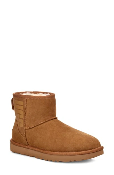 Ugg Classic Heritage Mini Ii Sheepskin-lined Suede Boots In Brown