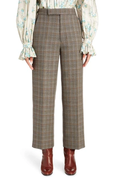 Marc Jacobs Plaid Wool & Silk Straight Leg Pants In Grey Multi