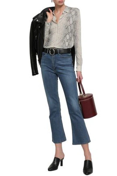 3x1 Cropped High-rise Bootcut Jeans In Mid Denim