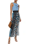 ANNA SUI PRINTED PLISSÉ FIL COUPÉ AND SILK-CHIFFON MAXI SKIRT,3074457345620730040