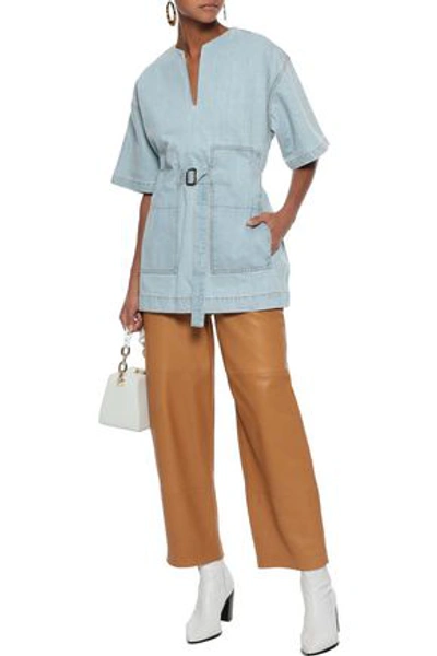 Acne Studios Woman Cargo Belted Denim Tunic Light Denim