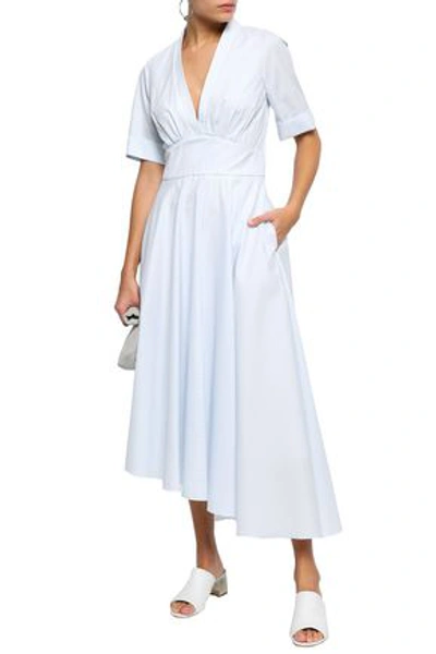 Adam Lippes Woman Asymmetric Striped Cotton Midi Dress White
