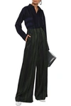 ADEAM BUTTON-DETAILED STRIPED SATIN WIDE-LEG trousers,3074457345620354078