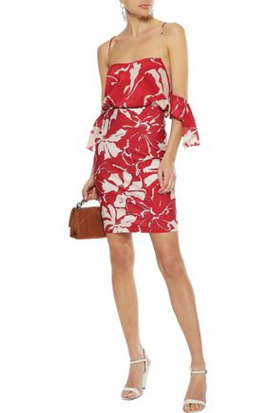 Adriana Degreas Woman Floral-print Stretch-jersey Mini Skirt Red