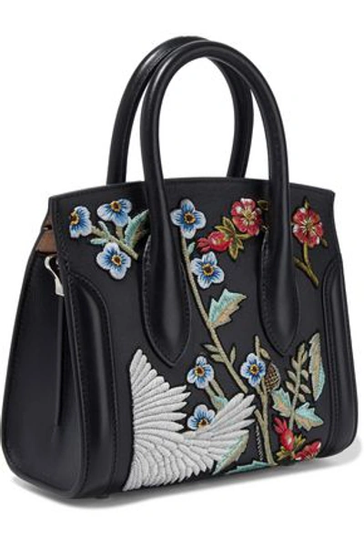 Alexander Mcqueen Heroine Embellished Leather Shoulder Bag In Black