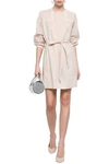 BURBERRY BURBERRY WOMAN LACE-TRIMMED PINTUCKED COTTON MINI DRESS BLUSH,3074457345620654849
