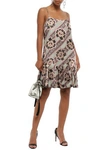 ANNA SUI RUFFLED METALLIC FLORAL-PRINT FIL COUPÉ DRESS,3074457345620931020