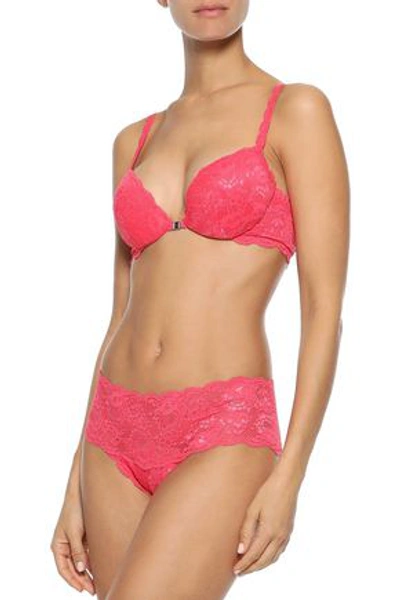 Cosabella Never Say Never Stretch-lace Push-up Bra In Fuchsia