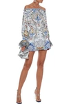 Camilla Geisha Gateways Off-the-shoulder Embellished Silk-chiffon Playsuit In Multicolor