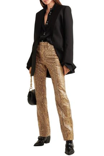 Chloé Snake-effect Leather Straight-leg Pants In Animal Print