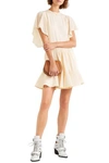 CHLOÉ GATHERED CREPE DE CHINE MINI DRESS,3074457345620669275