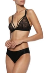 COSABELLA AMELIE CUTOUT EMBROIDERED MESH SOFT-CUP TRIANGLE BRA,3074457345620708136