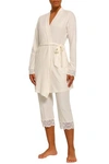 COSABELLA LACE-TRIMMED COTTON-BLEND JERSEY dressing gown,3074457345620189124