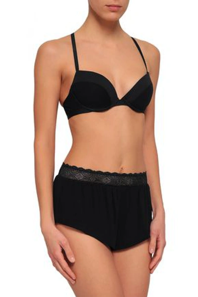 Cosabella Woman Lace-trimmed Micro Modal-blend Jersey High-rise Briefs Black