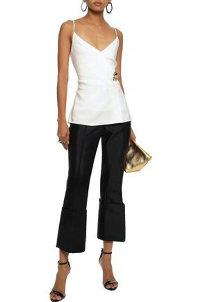 Cushnie Woman Sandrina Button-embellished Stretch-crepe Camisole Ivory