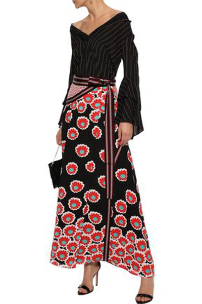 Diane Von Furstenberg Taylor Floral-print Crepe De Chine Maxi Wrap Skirt In Multicolor