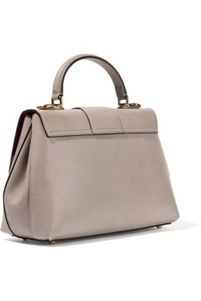 Dolce & Gabbana Woman Lucia Lizard-effect Leather Tote Taupe