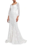 DOLCE & GABBANA DOLCE & GABBANA WOMAN FLUTED COTTON-BLEND CORDED LACE GOWN WHITE,3074457345620518750