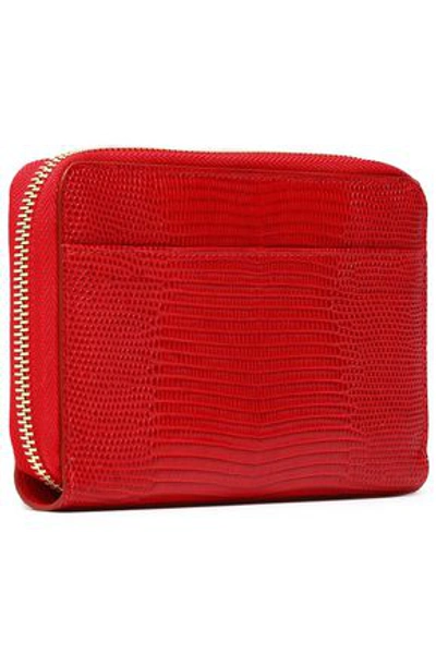 Dolce & Gabbana Woman Lizard-effect Leather Wallet Red