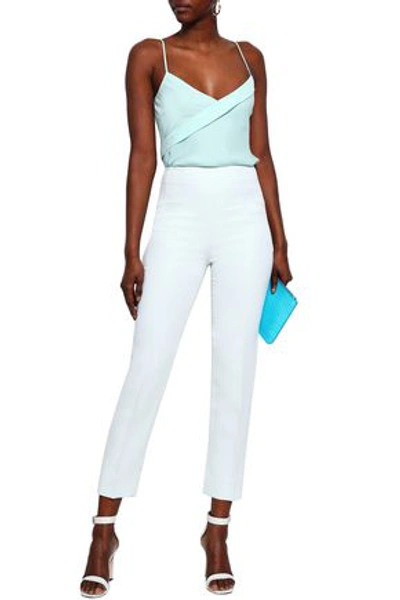 Emilia Wickstead Arabella Cropped Crepe Slim-leg Pants In Mint