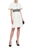 GIAMBATTISTA VALLI GIAMBATTISTA VALLI WOMAN CROCHET-TRIMMED CUTOUT CREPE DRESS IVORY,3074457345620277382