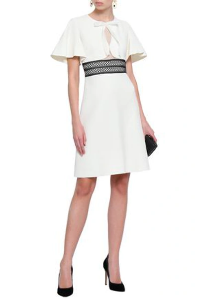 Giambattista Valli Woman Crochet-trimmed Cutout Crepe Dress Ivory