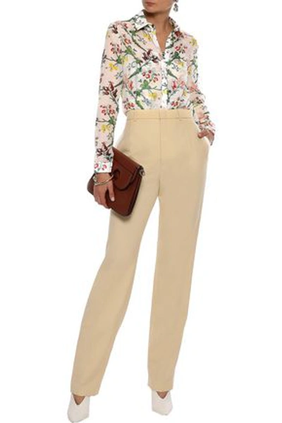 Erdem Cecilia Printed Cotton-gauze Shirt In Off-white
