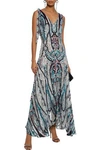 ETRO BEAD-EMBELLISHED PRINTED DEVORÉ-CHIFFON MAXI DRESS,3074457345620230921