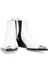 HELMUT LANG HELMUT LANG WOMAN EMBELLISHED LEATHER ANKLE BOOTS WHITE,3074457345620649187