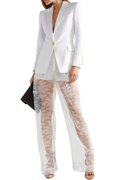 Givenchy Chantilly Lace Wide-leg Pants In White