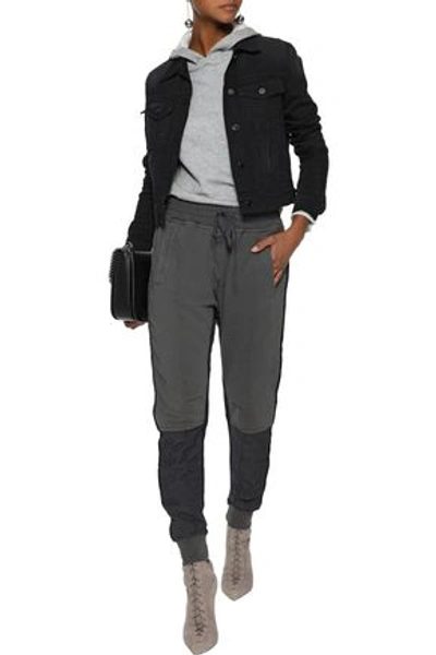 Haider Ackermann Woman Twill-paneled French Cotton-terry Track Pants Gray