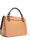 JW ANDERSON J.W.ANDERSON WOMAN DISC LARGE LEATHER AND SUEDE SHOULDER BAG SAND,3074457345620669965