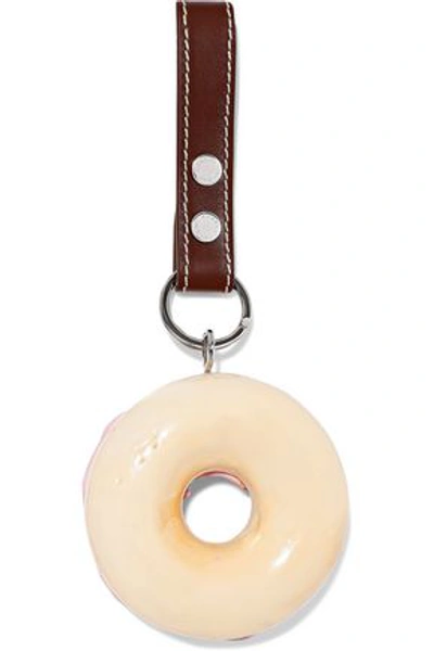 Jw Anderson J.w.anderson Woman Embellished Leather Keychain Bubblegum