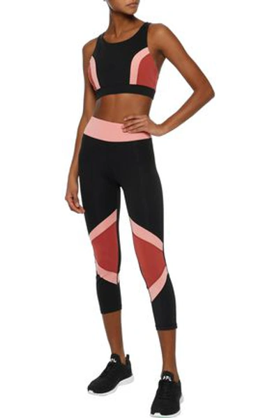 Iris & Ink Color-block Stretch Sports Bra In Baby Pink