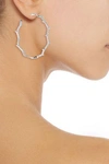 CZ BY KENNETH JAY LANE Vine rhodium-plated crystal hoop earrings,3074457345620539383