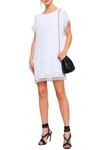 IRO MULLA MACRAMÉ-TRIMMED CREPE DE CHINE MINI DRESS,3074457345620229347