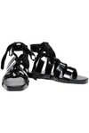 JIL SANDER LACE-UP LEATHER SANDALS,3074457345620714542