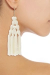 KENNETH JAY LANE KENNETH JAY LANE WOMAN GOLD-TONE TASSELED CORD EARRINGS WHITE,3074457345620445898