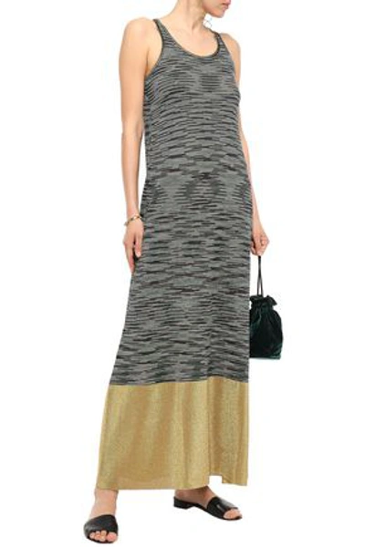 knee length dresses for ladies Bruyère Purple Sequin Striped Knit Maxi Dress (Final Sale) main image 0