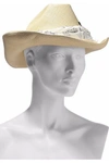 MAISON MICHEL MAISON MICHEL WOMAN LUCKY DART IN MY HEART FIL COUPÉ-TRIMMED STRAW HAT BEIGE,3074457345619444234