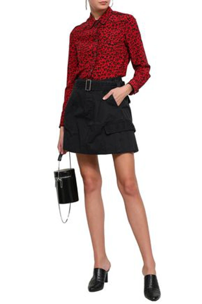 Marc Jacobs Belted Cotton-twill Mini Skirt In Black