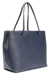 MARC JACOBS MARC JACOBS WOMAN EAST/WEST EMBOSSED TEXTURED-LEATHER TOTE STORM BLUE,3074457345620738259