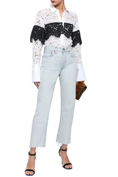 Marissa Webb Piqué-paneled Corded Lace Shirt In White