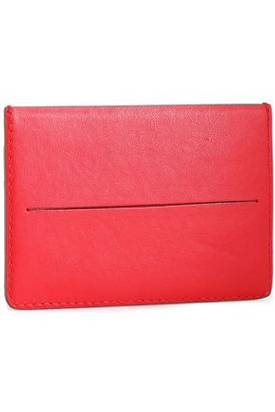 Marni Woman Two-tone Leather Cardholder Claret In Red