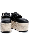 MARNI MARNI WOMAN LEATHER PLATFORM ESPADRILLES BLACK,3074457345620336871