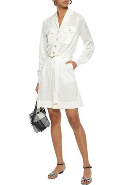 Missoni Woman Belted Crochet-knit Playsuit Off-white