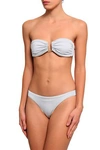 MELISSA ODABASH BARCELONA EMBELLISHED RUCHED BANDEAU BIKINI TOP,3074457345619915822